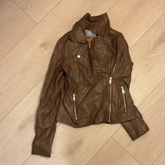 Collection B Tan Leather Jacket - Picture 2 of 3